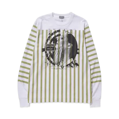 Cav Empt (C.E) STRIPE PRINT LONG SLEEVE T "White"