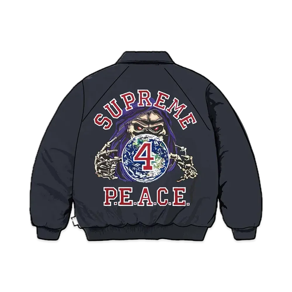 Supreme Peace Embroidered Work Jacket "Navy"