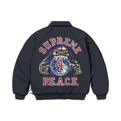 Supreme Peace Embroidered Work Jacket "Navy"