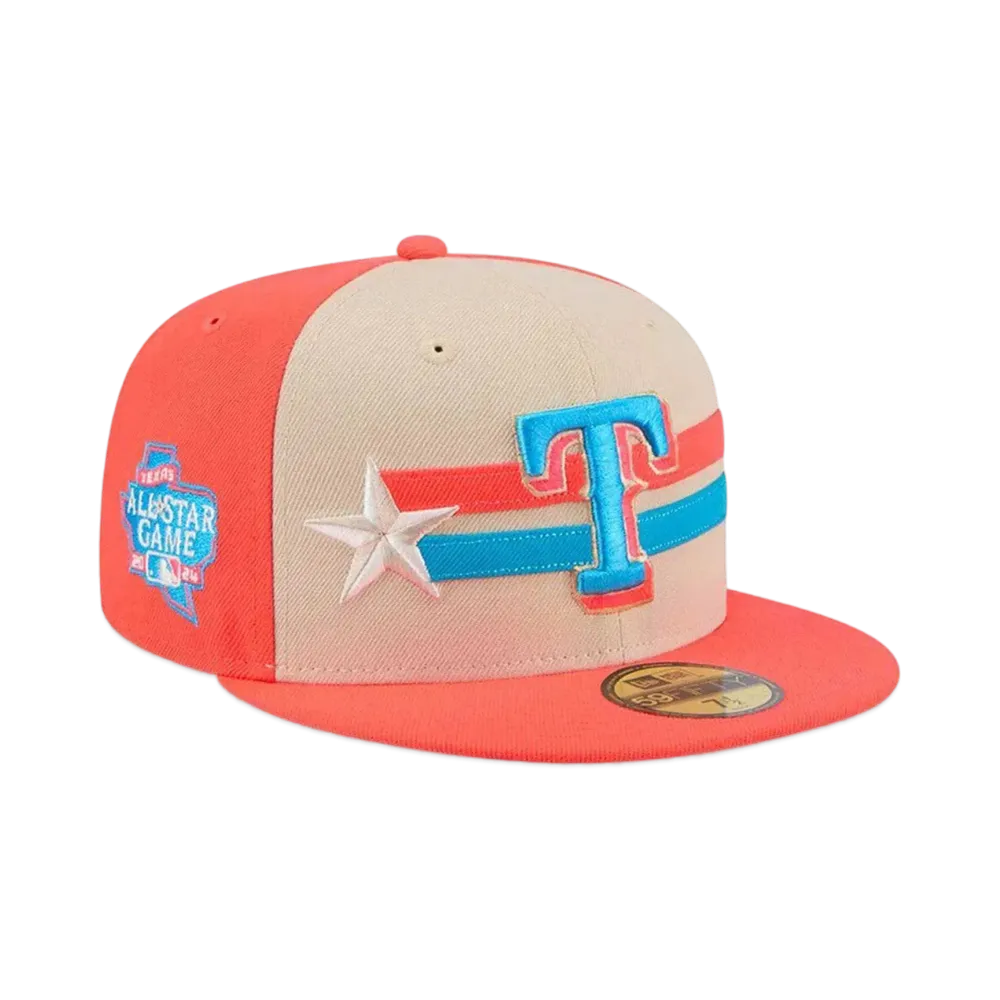 NEW ERA 59Fifty On-Field 2024 MLB All-star Game Texas Rangers "Coral Pink"