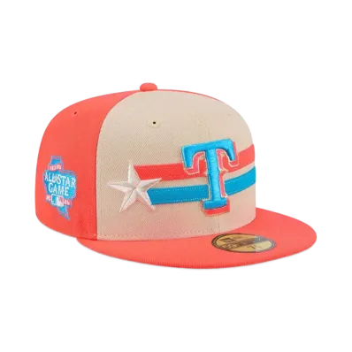NEW ERA 59Fifty On-Field 2024 MLB All-star Game Texas Rangers "Coral Pink"