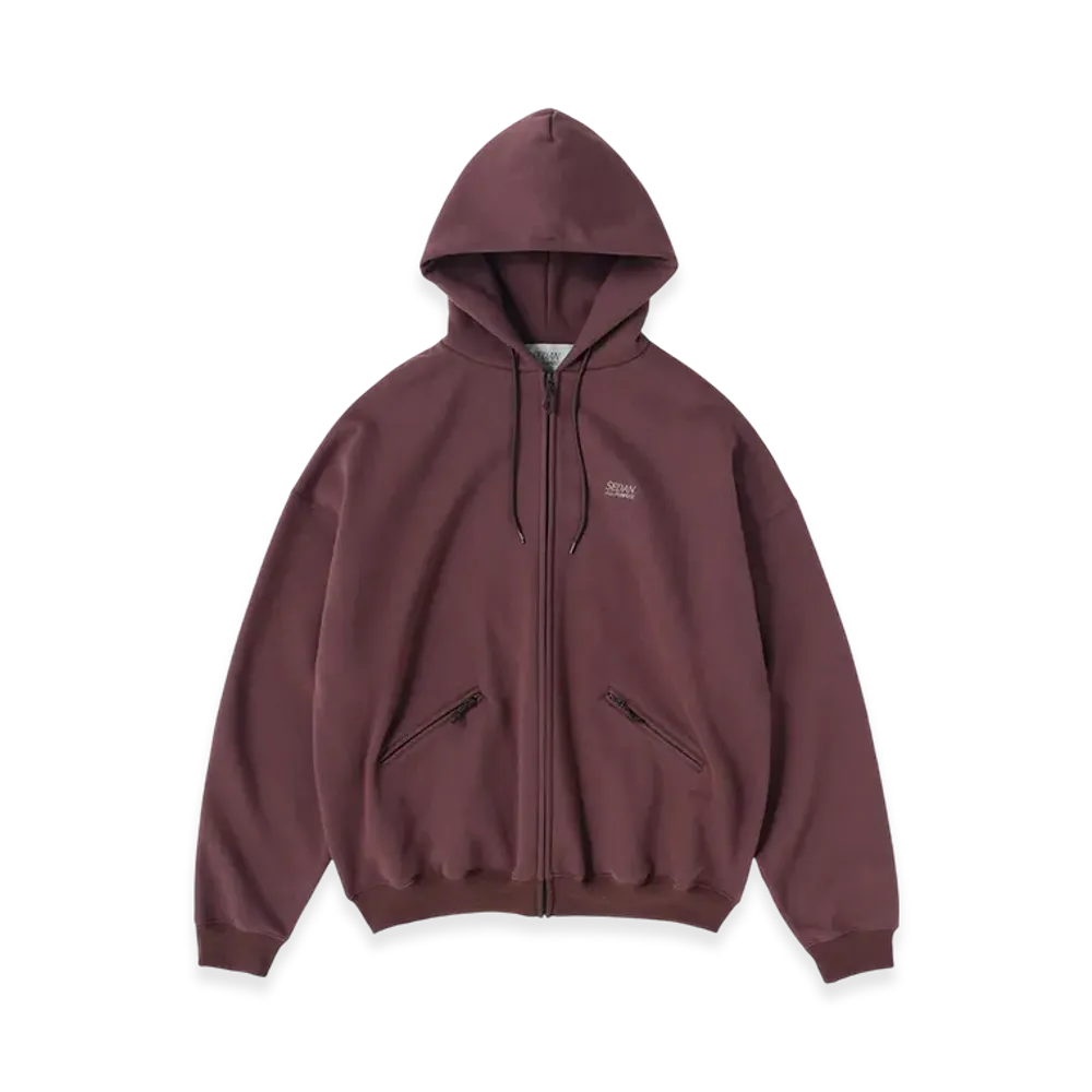 SEDAN ALL-PURPOSE OG Logo Full Zip Hoodie "Dark Brown"
