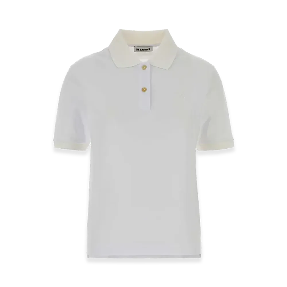 Jil Sander Women's Piquet Polo Shirt "White"