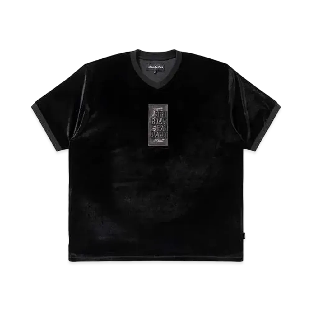 BlackEyePatch HWC Label Embroidered Velour V Neck S/S Shirt "Black"