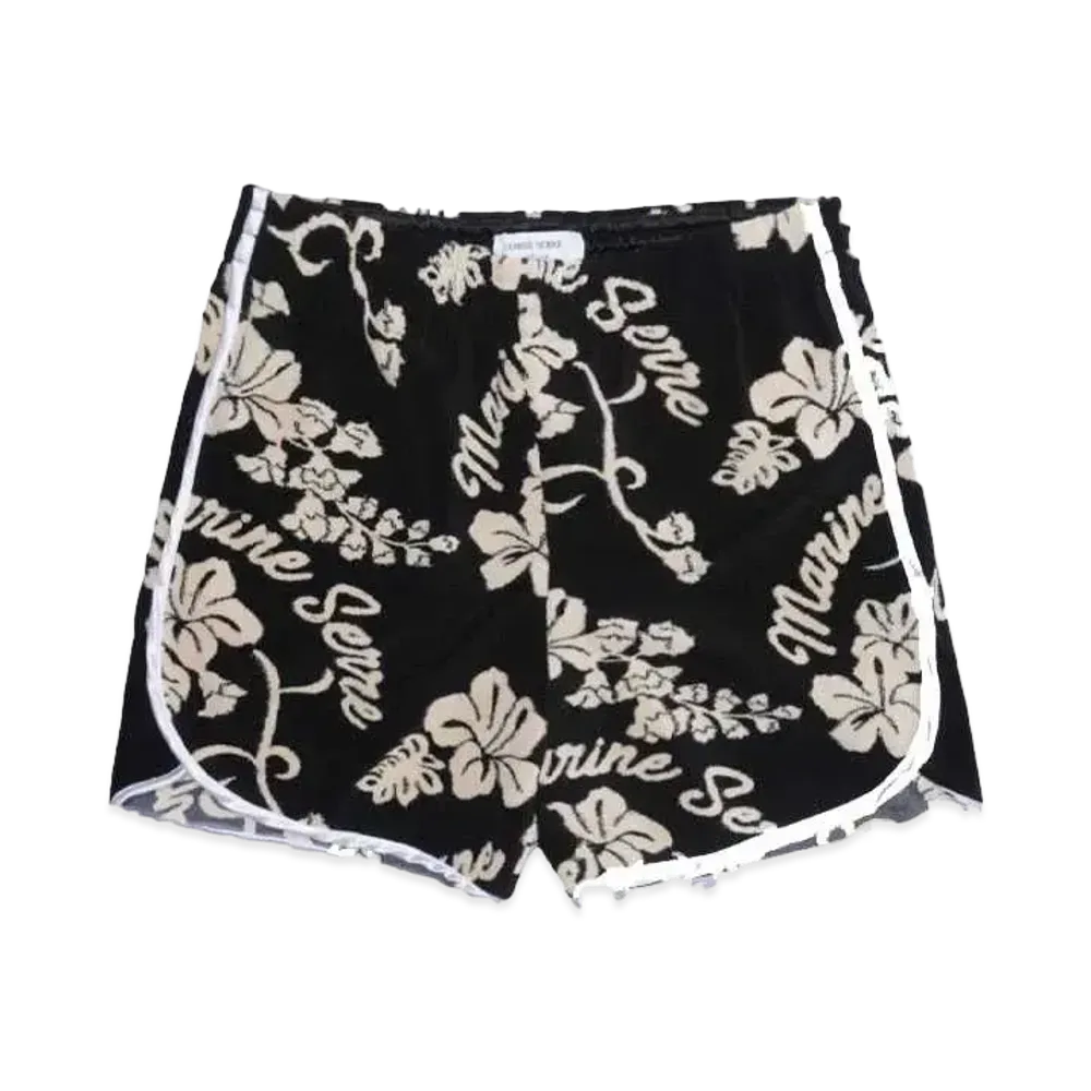 Marine serre JERSEY JACQUARD TOWELS SHORTS "BLACK"