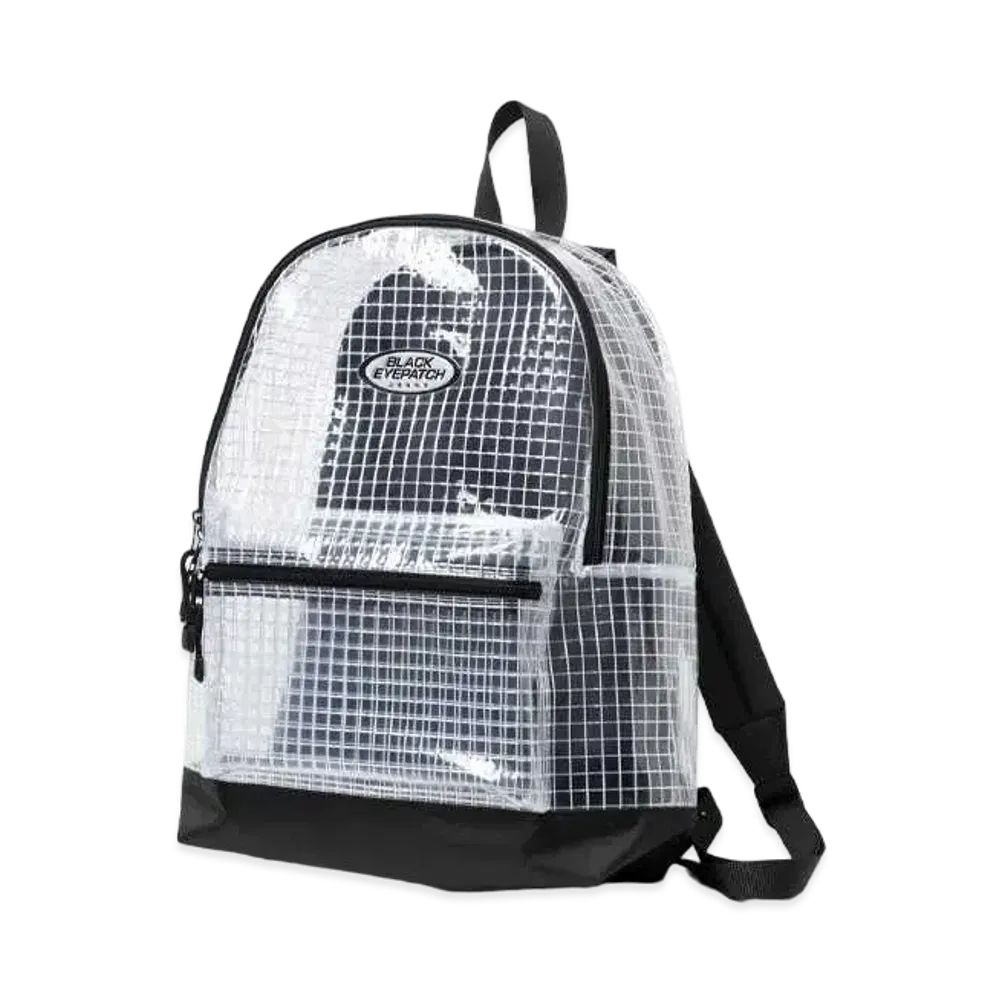 Black Eye Patch Jeans Logo Reflector Patched PVC Backpack "Clear"