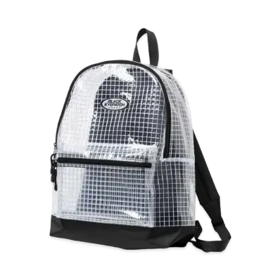 Black Eye Patch Jeans Logo Reflector Patched PVC Backpack "Clear"