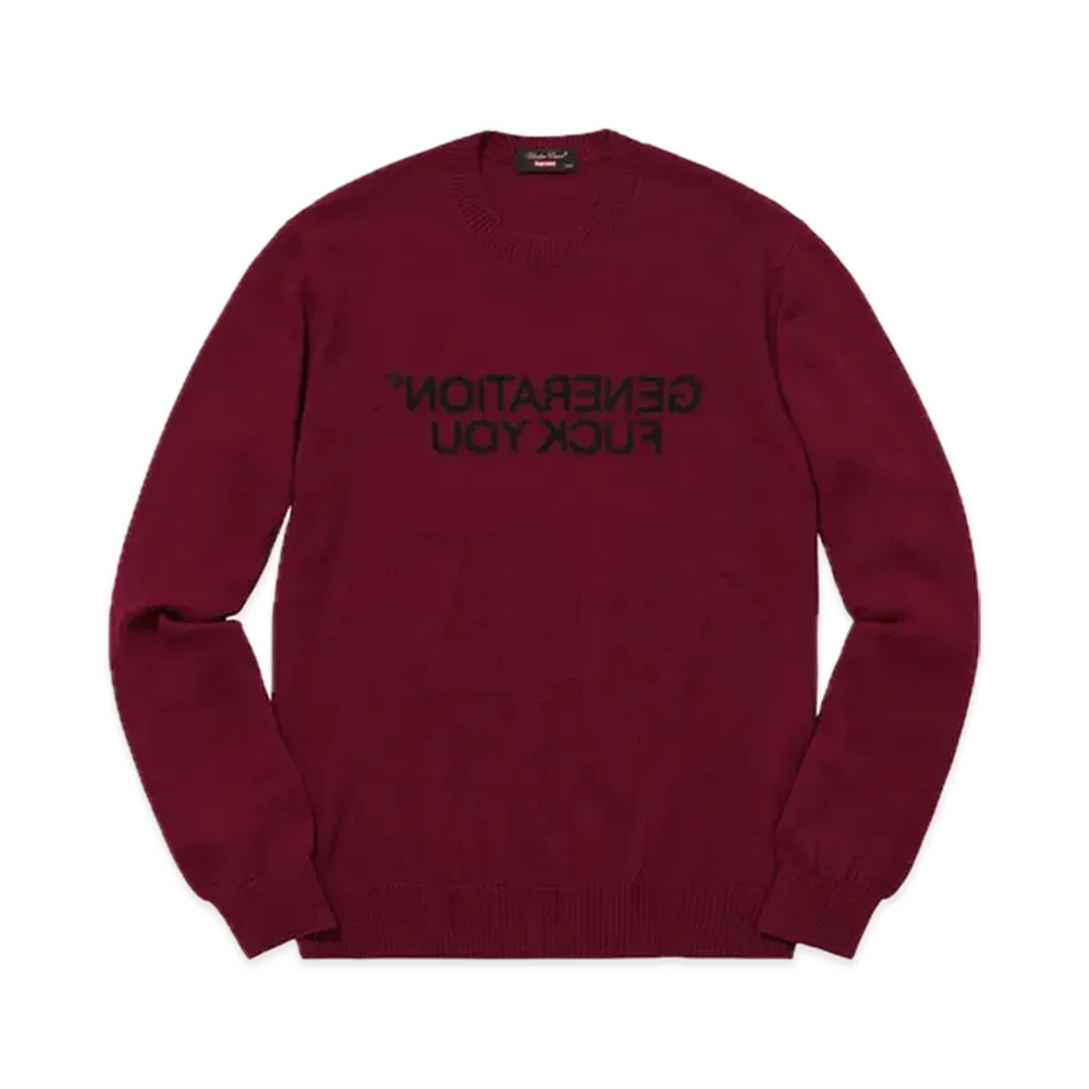 Supreme x UNDERCOVER Generation Fuck You Sweater "Burgundy"