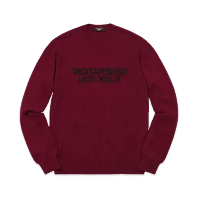 Supreme x UNDERCOVER Generation Fuck You Sweater "Burgundy"
