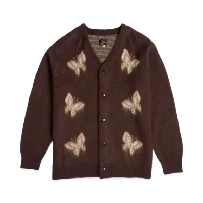 END. x Needles Rattan Mohair Cardigan "Brown"