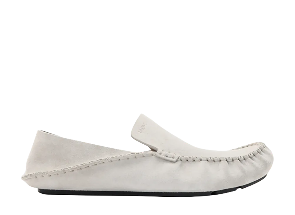 LOEWE Rambla Driving Loafer in Suede Calfskin "Light Grey"
