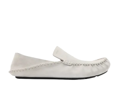 LOEWE Rambla Driving Loafer in Suede Calfskin "Light Grey"