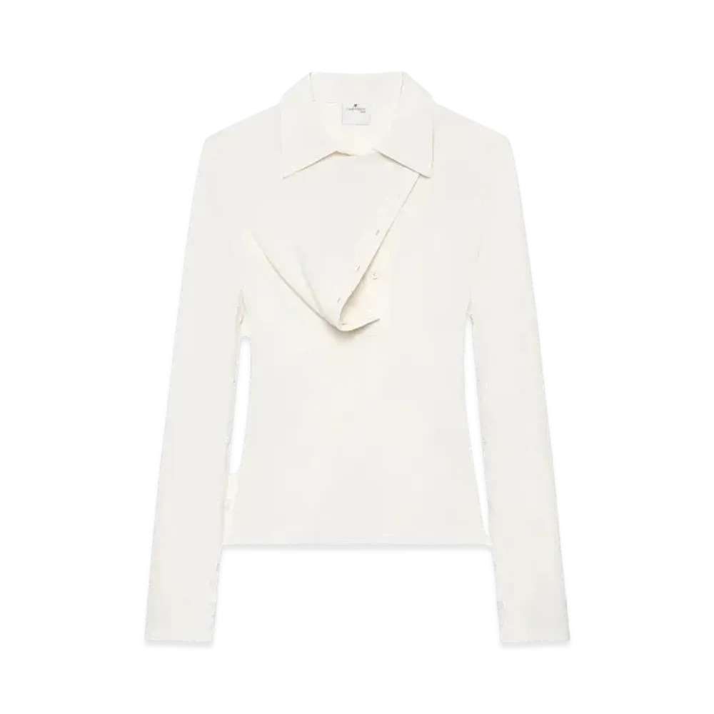Courreges Oblique Polo Shirt "Natural Beige"