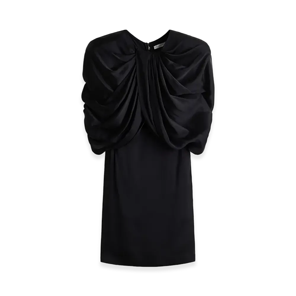 H&M x Stella McCartney Women's Draped Satin Mini Dress "Black"