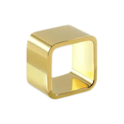 WE11DONE Large Square Ring "Gold"