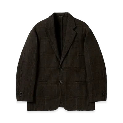 A.PRESSE Washed Alpaca Linen Tweed Jacket "Brown"