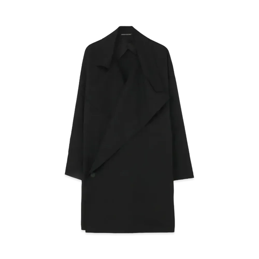 Yohji Yamamoto Pour Homme W/GABARDINE DRAPE COAT "Black"