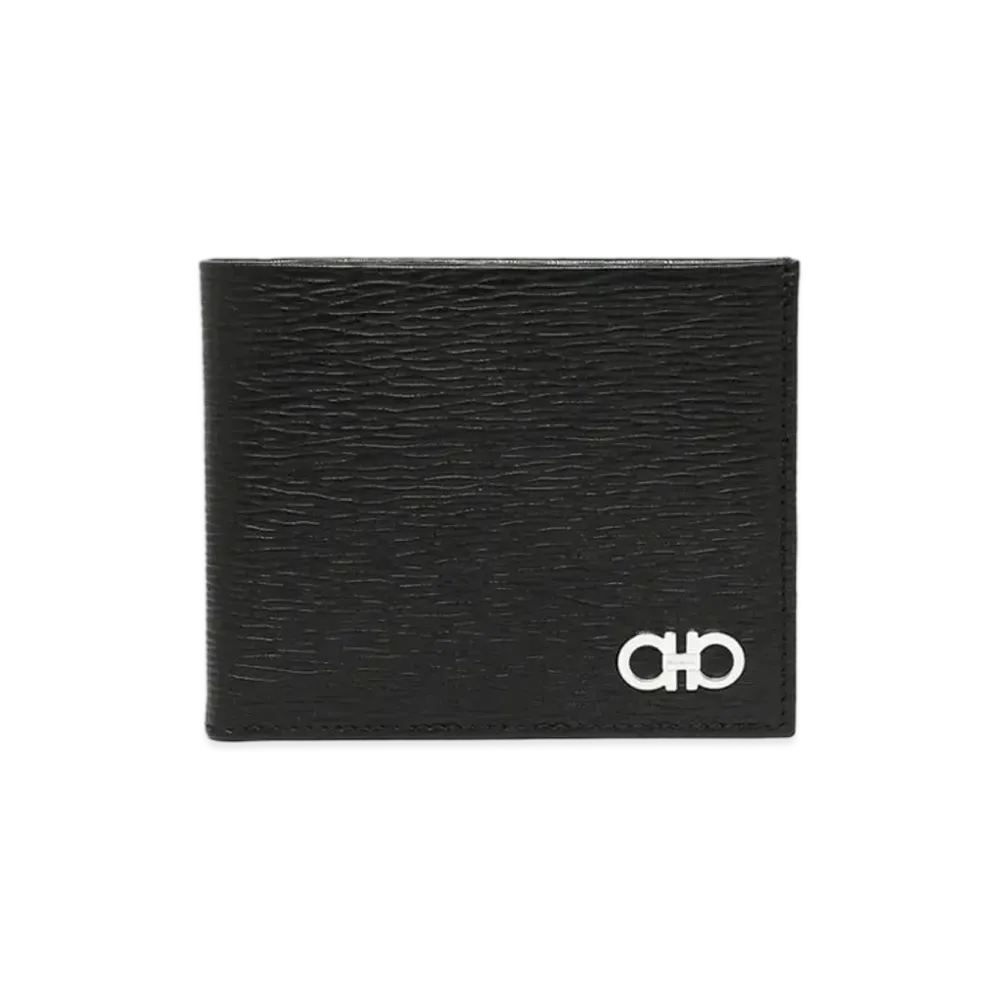 Salvatore Ferragamo Bi-Fold Wallet "Black/Fjord Blue"