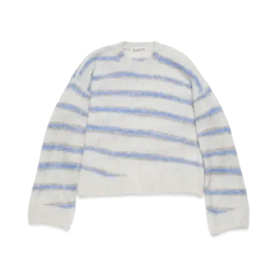 Acne Studios Mohair Blend Sweater "Light Gray/Sweet Blue"