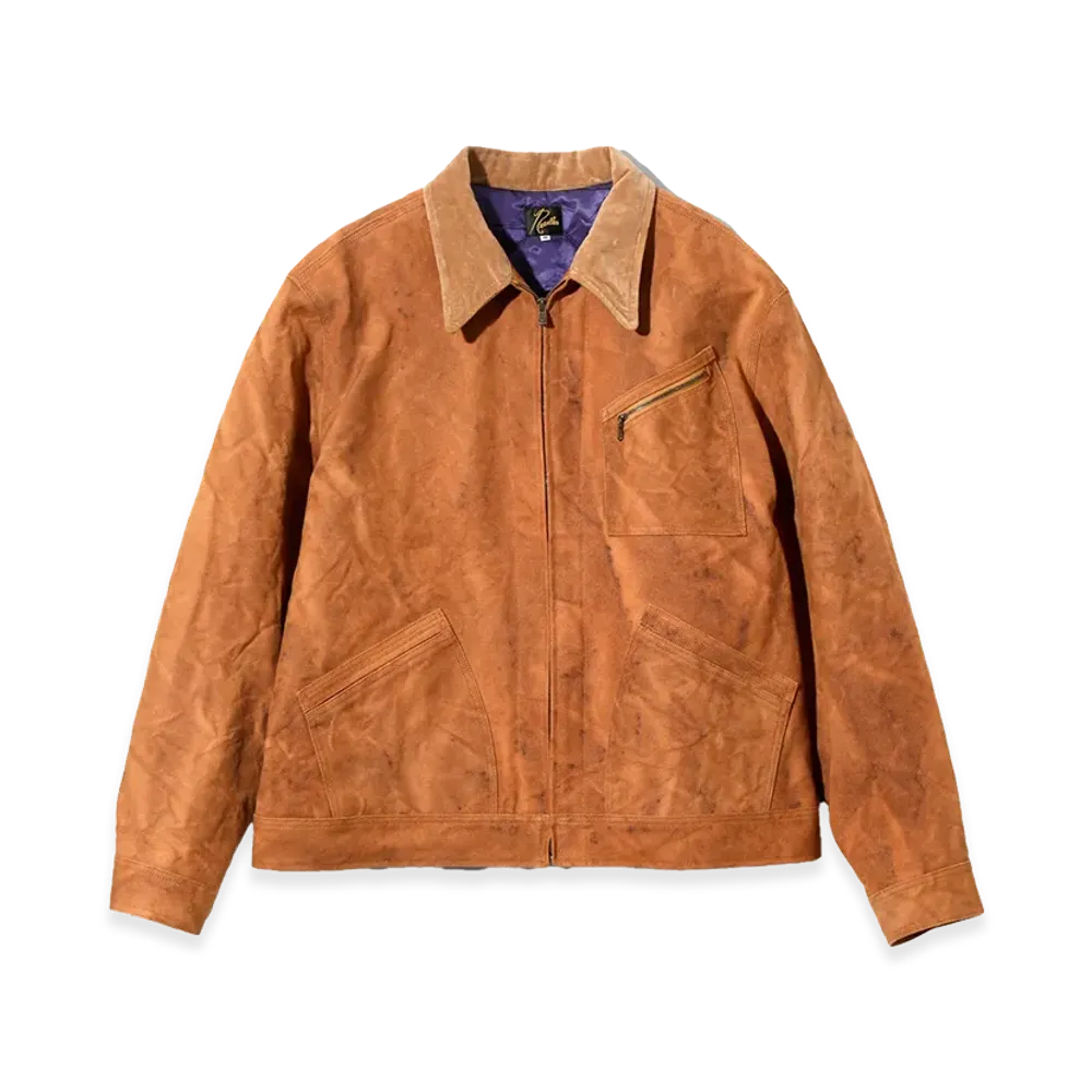NEEDLES Zipped Work Jacket - Duck Canvas / Kakishibu Dye "Brown"
