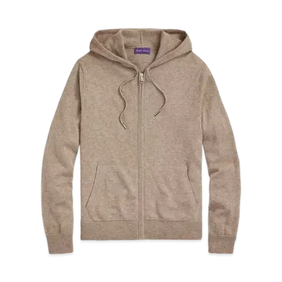Ralph Lauren Purple Label Wool Cashmere Hooded Sweater "Brown"