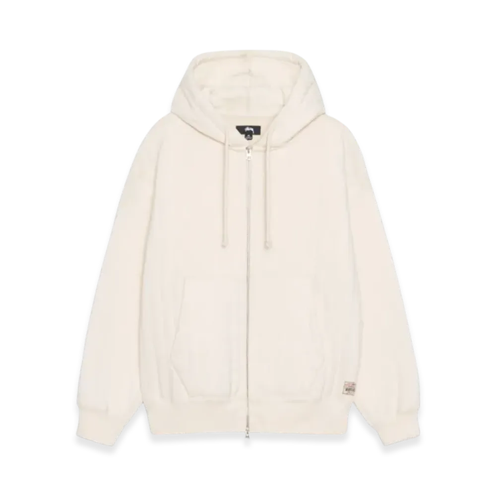 Stussy Vertical Quilted Zip Hoodie "White"