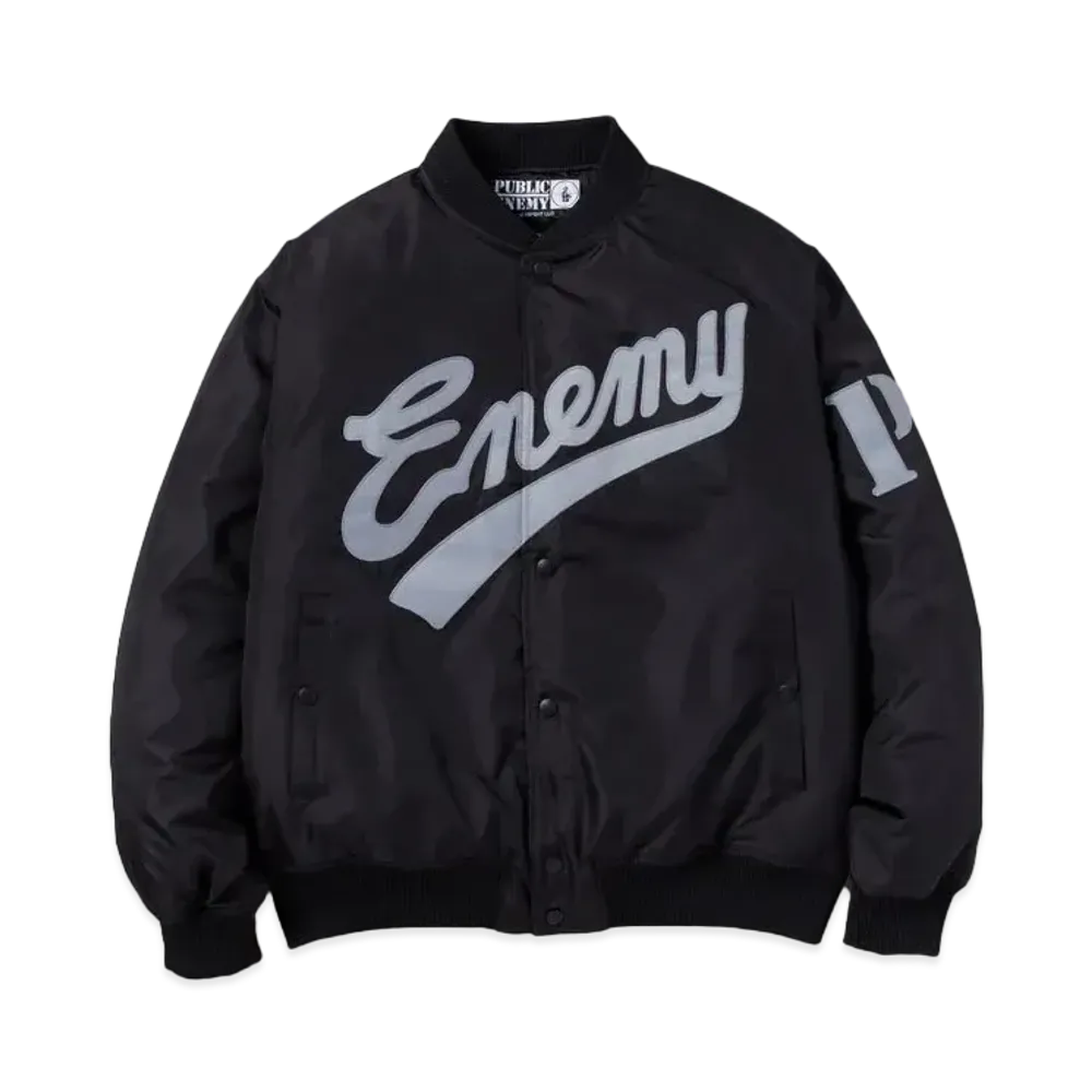 NEIGHBORHOOD x PUBLIC ENEMY x MAJESTIC Baseball Jacket "Black"