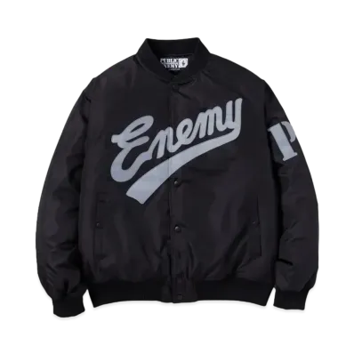 NEIGHBORHOOD x PUBLIC ENEMY x MAJESTIC Baseball Jacket "Black"
