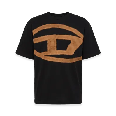 Diesel Bleached Oval D Crewneck S/S T-Shirt "Black"