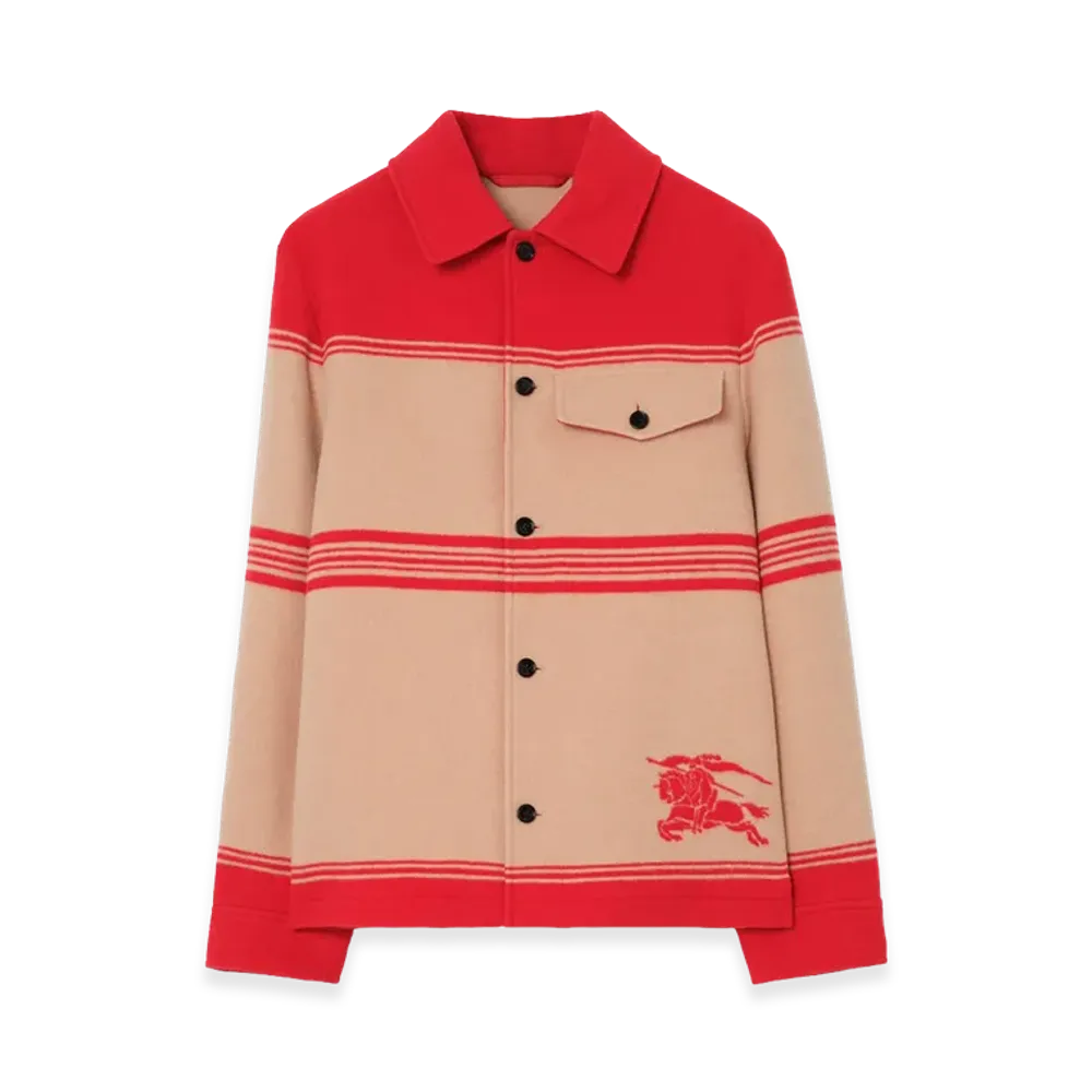 Burberry Striped Wool Nylon Jacket "Crayon Red"