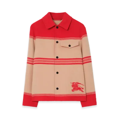 Burberry Striped Wool Nylon Jacket "Crayon Red"
