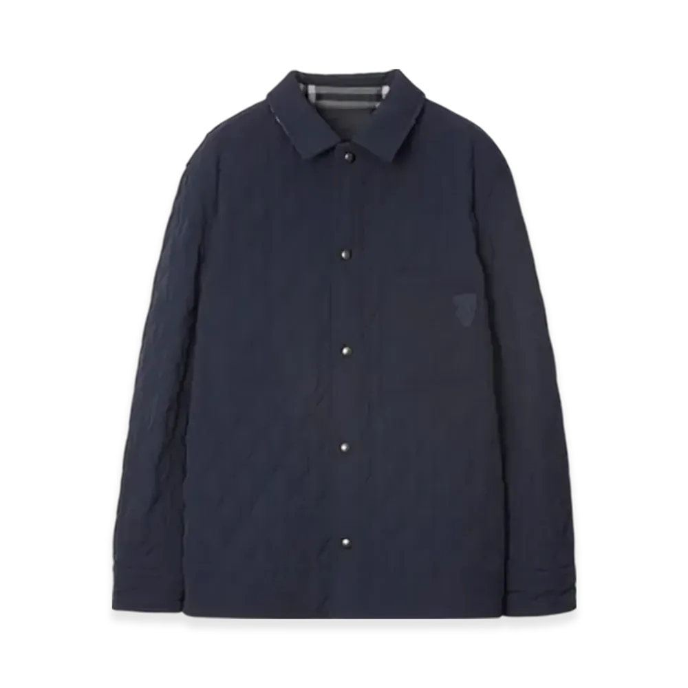 Burberry Reversible Quilted Nylon Overshirt "Navy/Charcoal Melange"