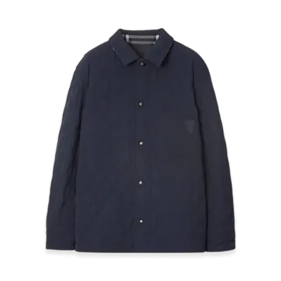 Burberry Reversible Quilted Nylon Overshirt "Navy/Charcoal Melange"