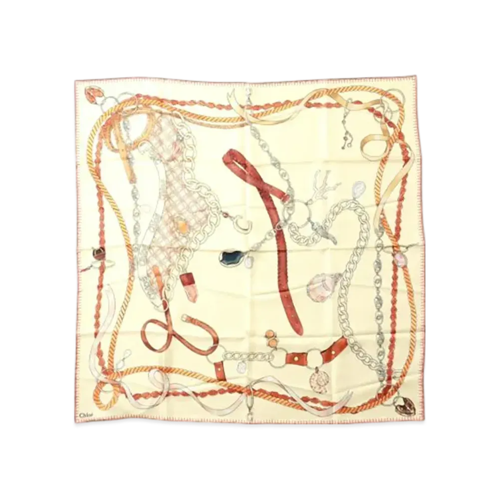 Chloe Signature Square Scarf "Quiet Beige"