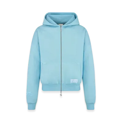 Dior x Lewis Hamilton Hooded Reversible Sweatshirt in Slub Cotton Fleece "Sky Blue"
