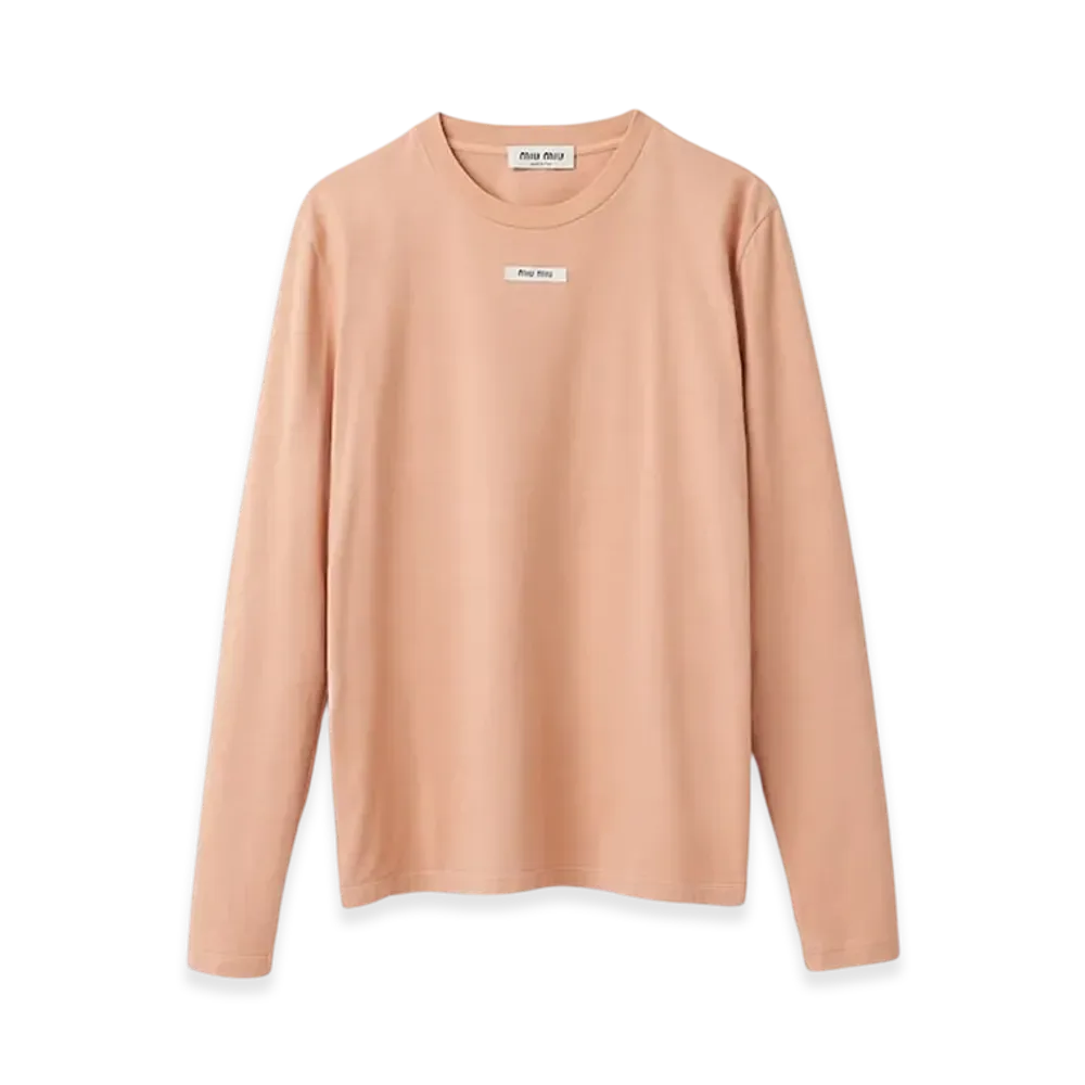 MIU MIU Women's Cotton T-Shirt "Powder Pink"