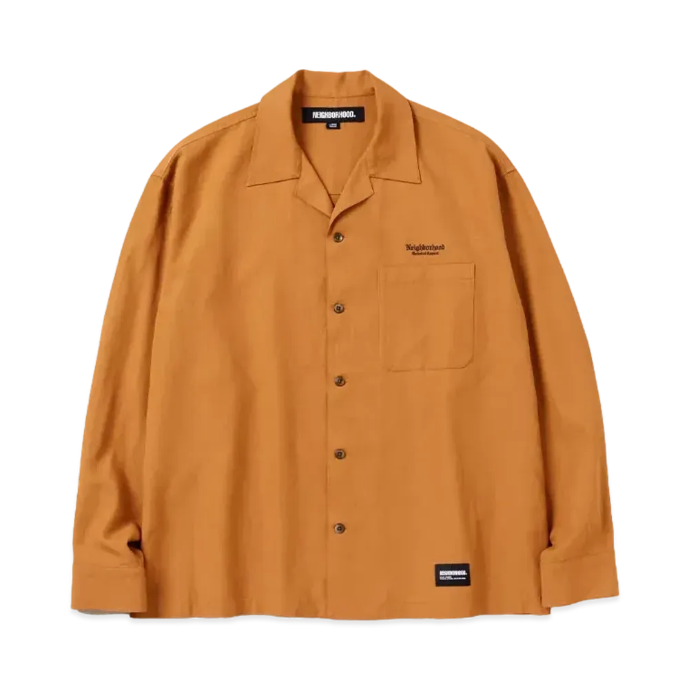 NEIGHBORHOOD Open Collar Shirt LS "Brown"