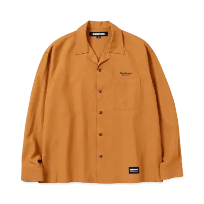 NEIGHBORHOOD Open Collar Shirt LS "Brown"