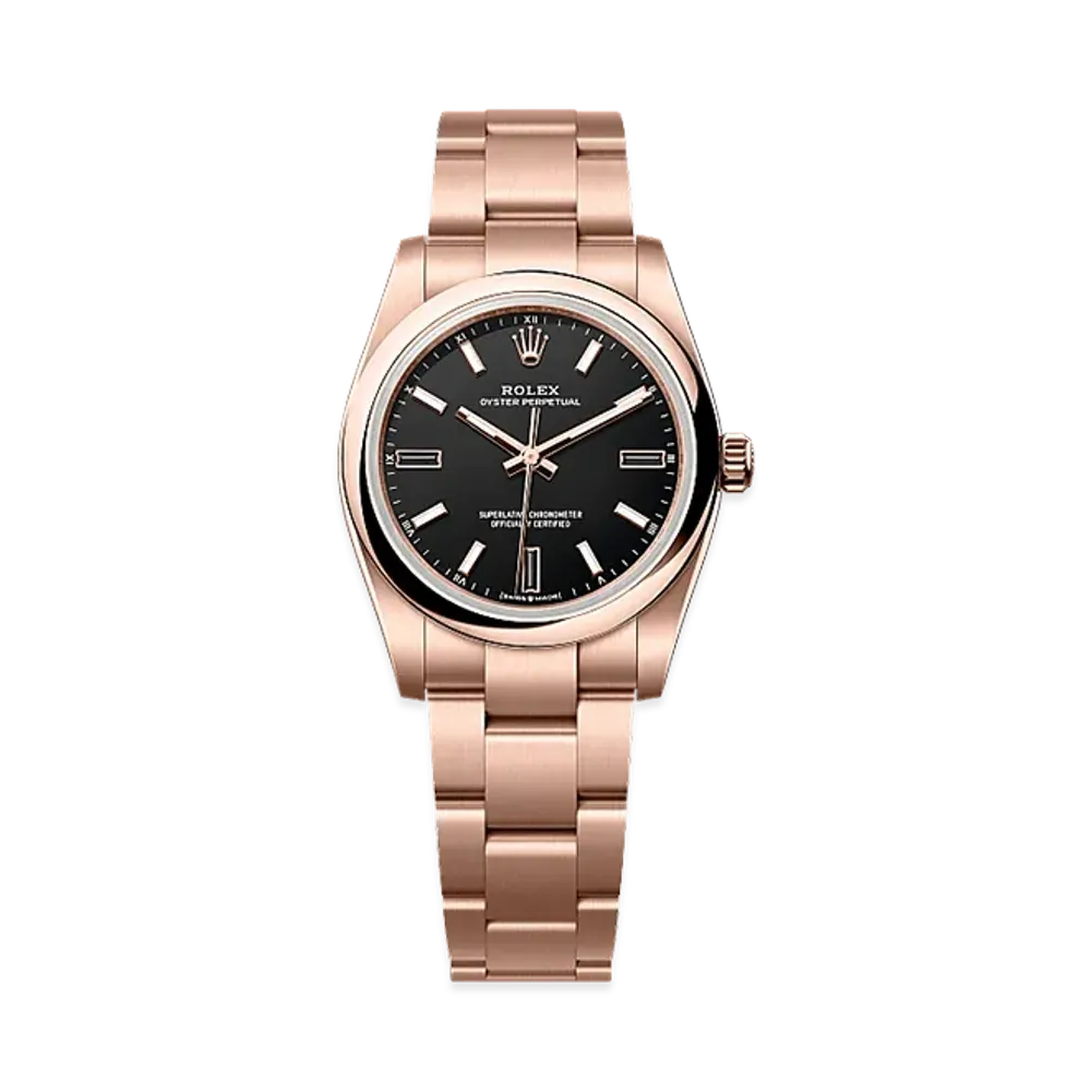 ROLEX Oyster Perpetual 34 Everose Gold "Black"