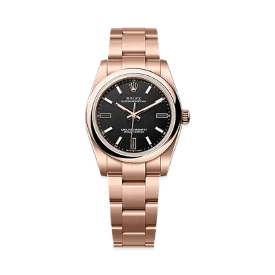 ROLEX Oyster Perpetual 34 Everose Gold "Black"