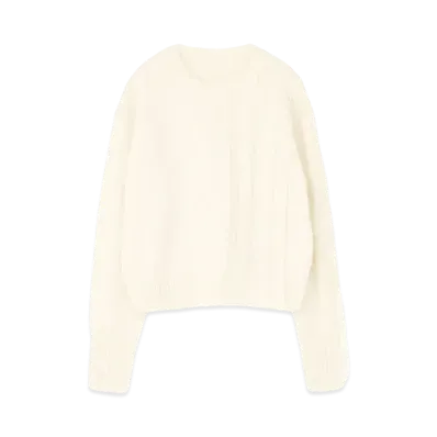 Yohji Yamamoto 5G 5G DIAMOND PATTERN JQ+PS+RIB DIAMOND PATTERN RN "Off White"