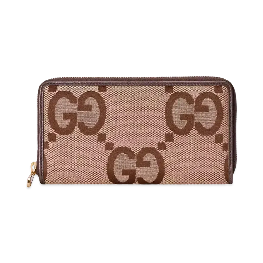 GUCCI Jumbo GG Continental Wallet "Camel/Ebony"