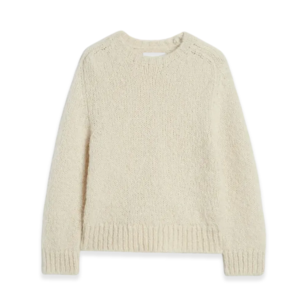 Jil Sander Wool Blend Crew-Neck Sweater "Chalk"