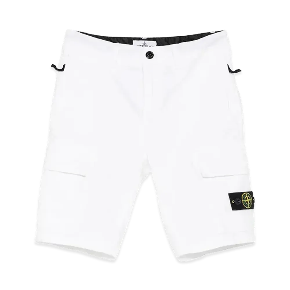 Stone Island Kids Bermuda Shorts with Logo "White"