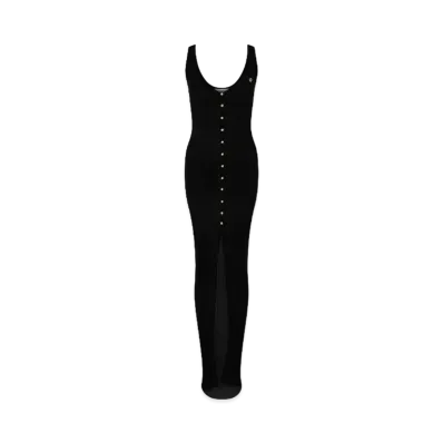 Casablanca Long Ribbed Dress "Black"