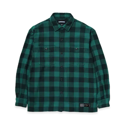 NEIGHBORHOOD Garment Dyed Block Check Shirt LS "Green"