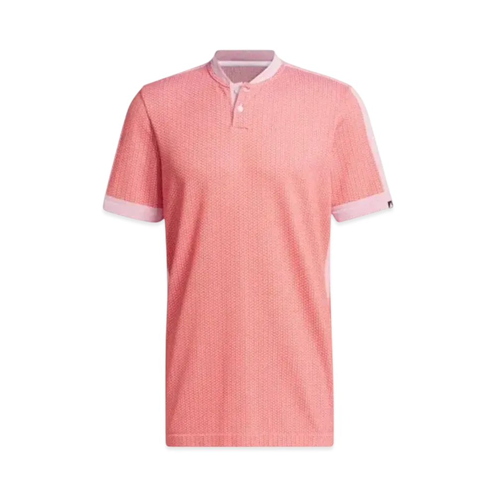 adidas Primeknit Side Seamless Stand Collar Short Sleeve Shirt "Preloved Red/White"