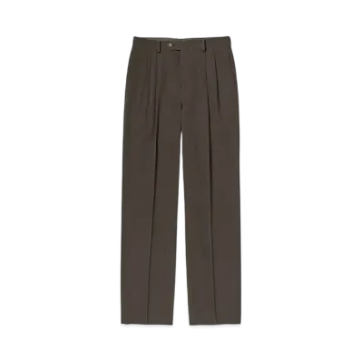 AURALEE Light Wool Max Gabardine Two-Tuck Slacks "Dark Brown"