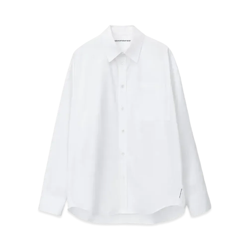 Alexander Wang Logo Cotton Button Down Shirt "White"