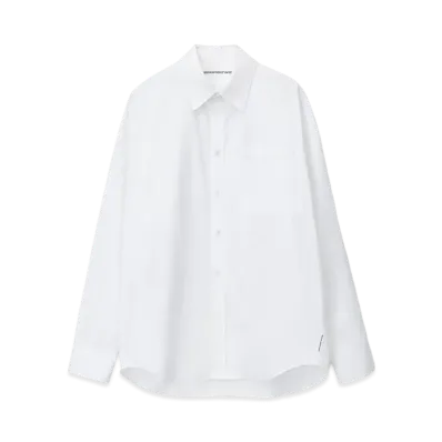 Alexander Wang Logo Cotton Button Down Shirt "White"